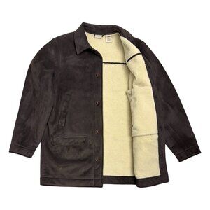 LL BEAN VINTAGE 90s Sherpa Fleece Heavy Winter Retro Chore Coat Jacket Mens XL